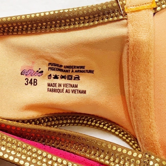 NWT Aerie Striped Push Up Underwire Bikini Swim Top 34B - Picture 3 of 5